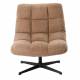 Fauteuil Montclar Athezza Siège en Acier et Tissu Weimar Assise Pivotante Lounge Esprit Rétro 76x89x93cm