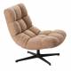 Fauteuil Montclar Athezza Siège en Acier et Tissu Weimar Assise Pivotante Lounge Esprit Rétro 76x89x93cm