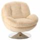 Fauteuil Memento Fausse Fourrure Blanc Marque Athezza Loveuse Pivotante Acier Pied Chromé 81x83x86cm