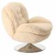 Fauteuil Memento Fausse Fourrure Blanc Marque Athezza Loveuse Pivotante Acier Pied Chromé 81x83x86cm