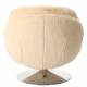 Fauteuil Memento Fausse Fourrure Blanc Marque Athezza Loveuse Pivotante Acier Pied Chromé 81x83x86cm