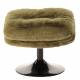 Repose Pied Memento Fausse Fourrure Kaki Athezza Pouf d’Appoint Assise Acier Noir 44x45x50cm