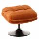 Repose Pied Memento Fausse Fourrure Orange Brulé Athezza Pouf d’Appoint Assise Acier Noir 44x45x50cm