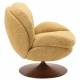 Fauteuil Memento Moutarde Marque Athezza Loveuse Pivotante Acier Effet Bois Foncé 81x83x86cm