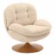 Fauteuil Memento Beige Marque Athezza Loveuse Pivotante Acier Effet Bois Naturel 81x83x86cm
