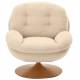 Fauteuil Memento Beige Marque Athezza Loveuse Pivotante Acier Effet Bois Naturel 81x83x86cm