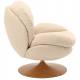 Fauteuil Memento Beige Marque Athezza Loveuse Pivotante Acier Effet Bois Naturel 81x83x86cm