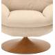 Fauteuil Memento Beige Marque Athezza Loveuse Pivotante Acier Effet Bois Naturel 81x83x86cm