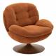 Fauteuil Memento Chiné Fox Marque Athezza Loveuse Pivotante Acier Effet Bois Foncé 81x83x86cm
