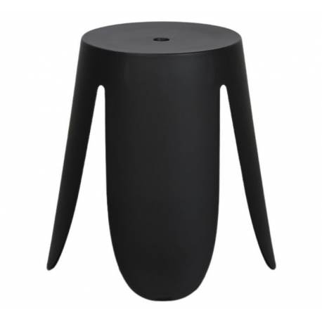 Pouf Extérieur Gardenia Noir Athezza Tabouret Polypropylene Assise de Jardin Design 30x30x45cm