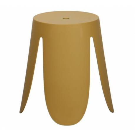 Pouf Extérieur Gardenia Moutarde Athezza Tabouret Polypropylene Assise de Jardin Design 30x30x45cm