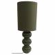 Lampe Pila Athezza Sable Luminaire à Poser en Acier et Abat-jour en Tissu Eclairage de Salon 30x30x80cm