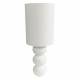 Lampe Pila Athezza Sable Luminaire à Poser en Acier et Abat-jour en Tissu Eclairage de Salon 30x30x80cm