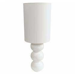 Lampe Pila Athezza Sable Luminaire à Poser en Acier et Abat-jour en Tissu Eclairage de Salon 30x30x80cm