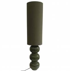 Lampadaire Pila Athezza Kaki Lampe sur Pied en Acier et Abat-jour en Tissu Eclairage de Salon 30x30x130cm