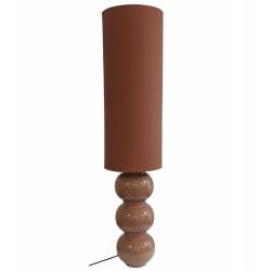 Lampadaire Pila Athezza Terracotta Lampe sur Pied en Acier et Abat-jour en Tissu Eclairage de Salon 30x30x130cm