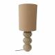 Lampe Pila Athezza Sable Luminaire à Poser en Acier et Abat-jour en Tissu Eclairage de Salon 30x30x80cm