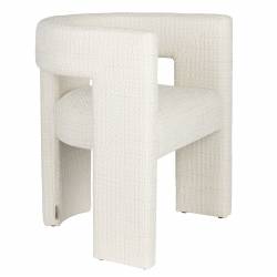 Chaise Design Médina Dutchbone Fauteuil Tendance Tissu Blanc Cassé Assise de Salon Originale 54x63x78cm