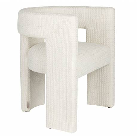 Chaise Design Médina Dutchbone Fauteuil Tendance Tissu Blanc Cassé Assise de Salon Originale 54x63x78cm