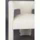 Chaise Design Médina Dutchbone Fauteuil Tendance Tissu Blanc Cassé Assise de Salon Originale 54x63x78cm