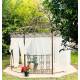 Grande Tonnelle Elizabeth Kiosque de Jardin Pergola Abris Rond Gloriette en Fer Forgé et Fonte Marron 340x370x370cm