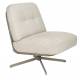Fauteuil Benjamin Zuiver Assise Lounge Tissu et Polyuréthane Beige et Acier Noir Siège Pivotant 72x75x79cm