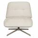 Fauteuil Benjamin Zuiver Assise Lounge Tissu et Polyuréthane Beige et Acier Noir Siège Pivotant 72x75x79cm