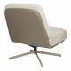 Fauteuil Benjamin Zuiver Assise Lounge Tissu et Polyuréthane Beige et Acier Noir Siège Pivotant 72x75x79cm