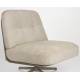 Fauteuil Benjamin Zuiver Assise Lounge Tissu et Polyuréthane Beige et Acier Noir Siège Pivotant 72x75x79cm