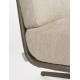 Fauteuil Benjamin Zuiver Assise Lounge Tissu et Polyuréthane Beige et Acier Noir Siège Pivotant 72x75x79cm