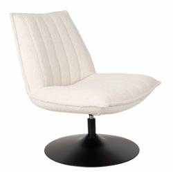 Fauteuil Jax Blanc Cassé Bouclé Woody Tendance Siège de Salon Cosy 66x78x81cm