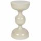 Table d'Appoint Lars Ivoire Woody Bout de Canapé en Acier Sellette Design Finition Brillante 31x31x59cm