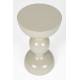 Table d'Appoint Lars Ivoire Woody Bout de Canapé en Acier Sellette Design Finition Brillante 31x31x59cm
