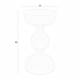 Table d'Appoint Lars Ivoire Woody Bout de Canapé en Acier Sellette Design Finition Brillante 31x31x59cm