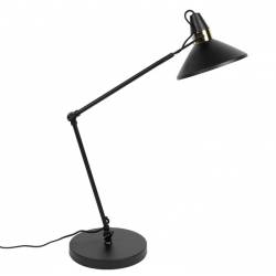 Lampe de Table Articulée Jona Noir Woody Luminaire Design en Acier 22x22x70cm