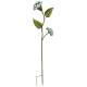 Décoration de Jardin Fleurs d'Hortensias en Acier Décoration sur Tige Patinée Verte et Blanc Tuteur 17x26x110cm