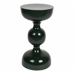 Table d'Appoint Lars Vert Woody Bout de Canapé en Acier Sellette Design Finition Brillante 31x31x59cm