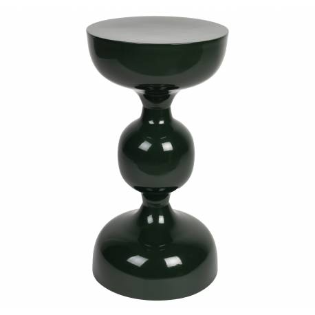 Table d'Appoint Lars Vert Woody Bout de Canapé en Acier Sellette Design Finition Brillante 31x31x59cm