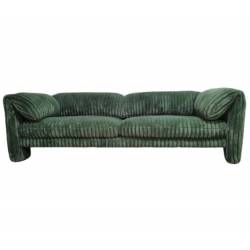 Canapé Cologne Athezza Sofa 2 Places Assise de Salon Tissu Côtelé Vert Banquette Design 73x95x224cm