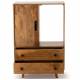 Buffet Trem Athezza Cabinet en Manguier Porte Coulissante 2 Tiroirs Meuble de Rangement Rétro 40x80x120cm