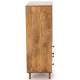 Buffet Trem Athezza Cabinet en Manguier Porte Coulissante 2 Tiroirs Meuble de Rangement Rétro 40x80x120cm