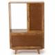 Buffet Trem Athezza Cabinet en Manguier Porte Coulissante 2 Tiroirs Meuble de Rangement Rétro 40x80x120cm