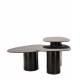 Trio Vega Athezza Lot de Trois Tables Basses en Acier et Céramique Guéridons Asymétriques