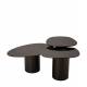Trio Vega Athezza Lot de Trois Tables Basses en Acier et Céramique Guéridons Asymétriques