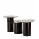 Trio Vega Athezza Lot de Trois Tables Basses en Acier et Céramique Guéridons Asymétriques