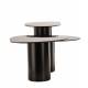 Trio Vega Athezza Lot de Trois Tables Basses en Acier et Céramique Guéridons Asymétriques
