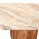 Lot de Tables Basses Bellac Athezza Duo de Tables Carrée en Acacia et Céramique Sellettes Effet Marbre Ivoire/Rose