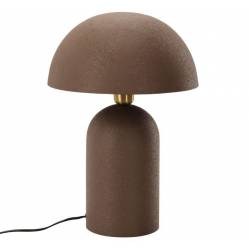 Lampe Kosse Athezza Luminaire à Poser en Acier Marron Eclairage Façon Champignon 31x31x45cm
