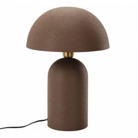 Lampe Kosse Athezza Luminaire à Poser en Acier Marron Eclairage Façon Champignon 31x31x45cm