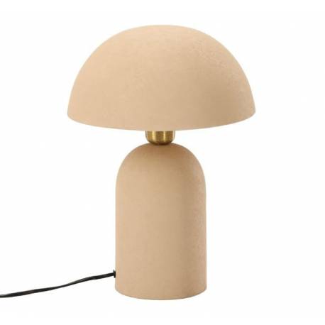 Lampe Kosse Athezza Luminaire à Poser en Acier Sable Eclairage Façon Champignon 26x26x37cm